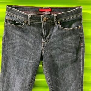 LL Bean Womens Size 4 Reg Dark Wash Slim Raw Hem Denim Jeans Blue